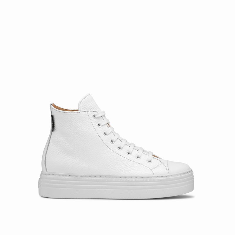Russell & Bromley Saturn Hi Flatform High-Top Womens White [HGZ98100GL]